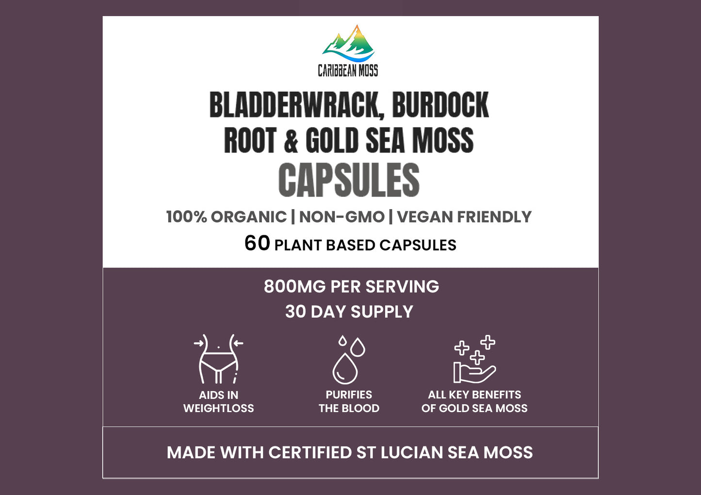 
                  
                    Sea Moss Capsules - Burdock Root, Irish Moss and Bladderwrack Capsules
                  
                